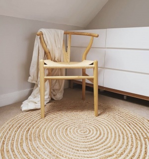 Large Round Natural 100% Braided Jute and Cotton Rug  3 Sizes Fair Trade GoodWeave